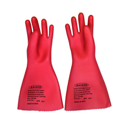 Electrical Insulating Gloves for Safe Handling of High Voltage Applications, Durable Rubber Composition with Flexible Design for Reliable Protection